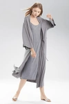 Natori Shangri-la Tencel™ Wrap Robe In Grey