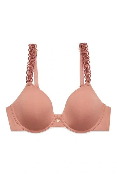 Natori Intimates Pure Luxe Full Fit Bra In Frosé/red Clay