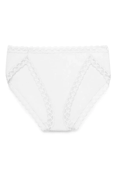 Natori Intimates Bliss French Cut Brief Panty Underwear With Lace Trim In White