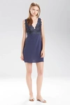 Natori Zen Floral With Lace Chemise In Ht Night Blue