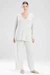Natori Feathers Essentials Soft Pajamas Set In Light Heather Grey