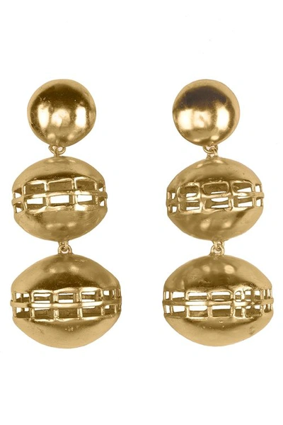Josie Natori Natori Goldss Double Cage Clip Earrings