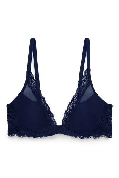 Natori Feathers T-shirt Everyday Plunge Bra (30a) In Midnight