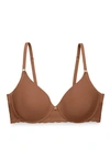 NATORI BLISS PERFECTION CONTOUR UNDERWIRE SOFT STRETCH PADDED T-SHIRT EVERYDAY BRA (30DDD) WOMEN'S,721154-CINNAMON-34C