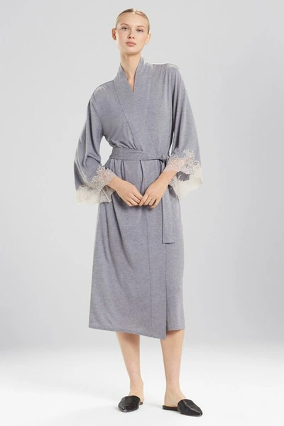 Natori Luxe Shangri-la Tencel™ Wrap Robe In Grey