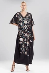 JOSIE NATORI NATORI COUTURE WHIMSICAL BUTTERFLY CAFTAN,E50037 BLACK M/L