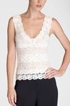 Josie Natori Natori Rose Parfait Tank Top Shirt In Ivory
