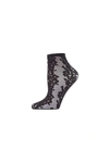 Natori Animal Embroidered Sheer Ankle Socks In Black