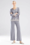 Natori Luxe Shangri-la Tencel&trade; Long Sleeve Pajamas Set In Grey/cocoon