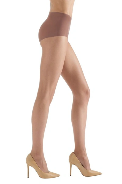 Natori 2-pack Exceptionally Sheer Control-top Tights W/ Sole Cushion In Nude
