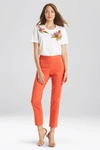 Natori Cotton Twill Ankle Pants In Chili