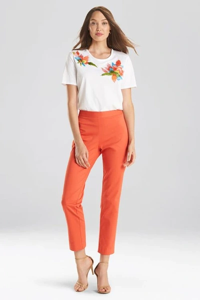 Natori Cotton Twill Ankle Pants In Chili