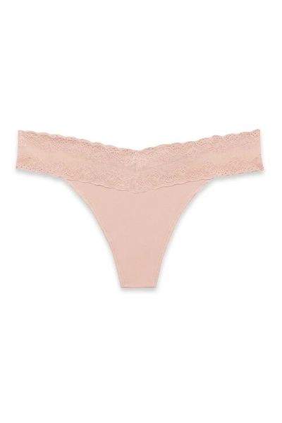 Natori Intimates Bliss Perfection One-size Thong In Rose Beige