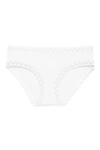 Natori Bliss Girl Comfortable Brief Panty Underwear With Lace Trim In White