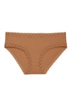 Natori Bliss Girl Comfortable Brief Panty Underwear With Lace Trim In Glow