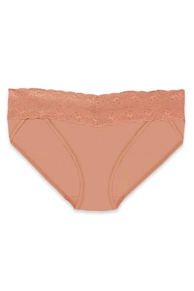 Natori Bliss Perfection Soft & Stretchy V-kini Trousery Underwear In Frose