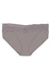 Natori Bliss Perfection Soft & Stretchy V-kini Panty Underwear In Gunmetal