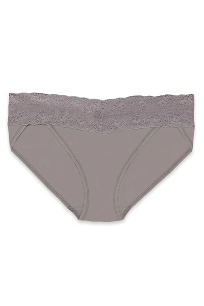 Natori Bliss Perfection Soft & Stretchy V-kini Panty Underwear In Gunmetal