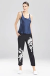 Josie Natori Natori Key Silk Tank Top Shirt In Midnight Navy