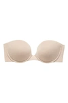 Natori Minimal Womens Underwire Convertible Strapless Bra In Cafe