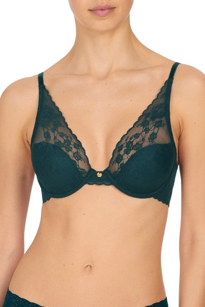 Natori Intimates Cherry Blossom Convertible Plunge Bra In Sea Green