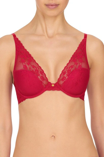 Natori Cherry Blossom Convertible Plunge Bra In Strawberry