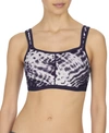 Natori Yogi Contour Convertible Sports Coolmax Convertible Sports Bra In Midnight Navy Tie Dye Print