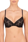 Natori Women's Sheer Glamour Full Fit Contour Underwire Bra 731252 In Black/cafe