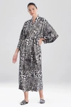 Natori Women's Chestnut Leopard Print Plush Robe In Black