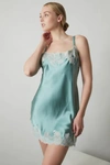 Josie Natori Lolita Scalloped Silk Chemise In Aloe W Soft Ecru