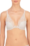 Natori Cherry Blossom Convertible Lace Plunge Bra (32dd) In Feather Grey