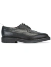 Thom Browne Pebbled Longwing Brogues In Black