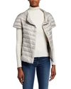 Herno Short-sleeve Snap-front Quilted Puffer Jacket In Silver