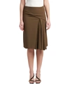 Versace Pleated Godet Pencil Skirt In Khaki