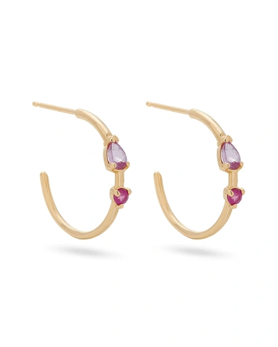 Stone And Strand Pink Power Hoop Earrings