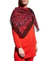 SAINT LAURENT LIP-PRINT LARGE WOOL STOLE SCARF,PROD241080396