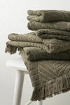 Slowtide Kalo Bath Towel Collection By  In Green Size Hand Towel