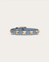 Valentino Rockstud Leather Belt Bracelet In Azure