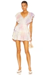 Loveshackfancy Gwen Ruffle Cotton Eyelet Minidress In Multi Tie Dye