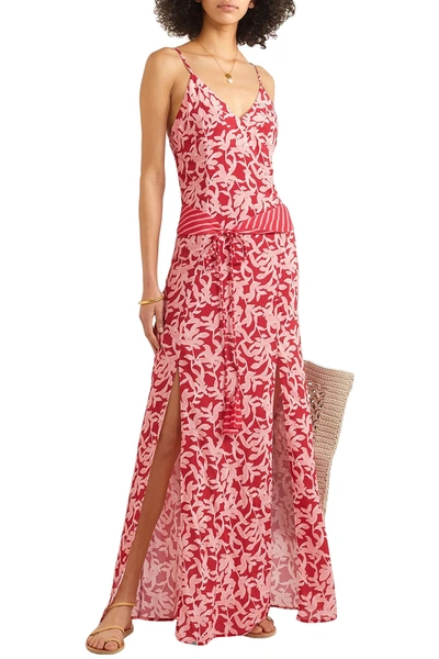 Vix Paula Hermanny Hermosa Elba Printed Voile Maxi Dress In Red