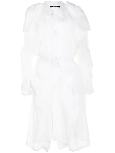Maison Margiela Deconstructed Silk Trench Coat In White