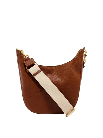 Valentino Garavani Identify Leather Shoulder Bag In Brown