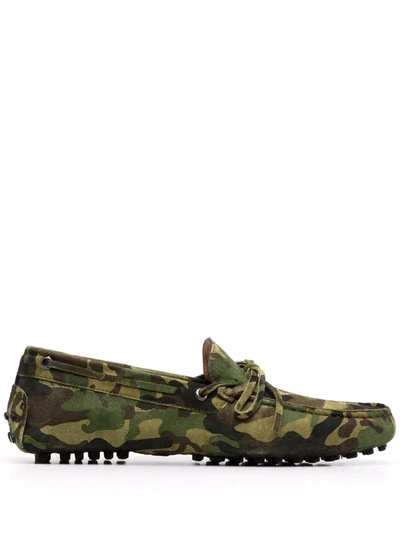 Scarosso James Camouflage-print Loafers In Camo Suede