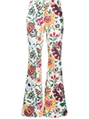 LA DOUBLEJ GRAPHIC-PRINT FLARED TROUSERS