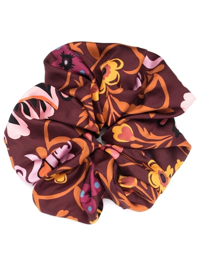 La Doublej Giga Botanical-print Scrunchie In Selva