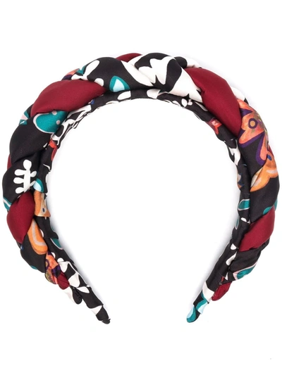 La Doublej Rapunzel Mix-print Headband In Red