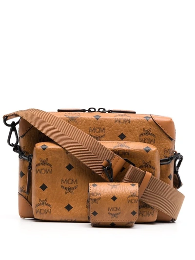 Mcm Berlin Monogram Messenger Bag In Brown