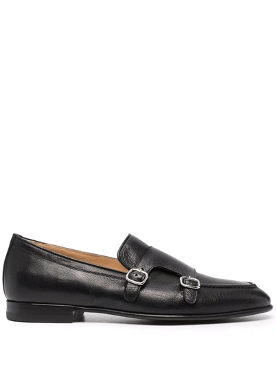 Scarosso Ernesto Buckle-detail Monk Shoes In Black Calf