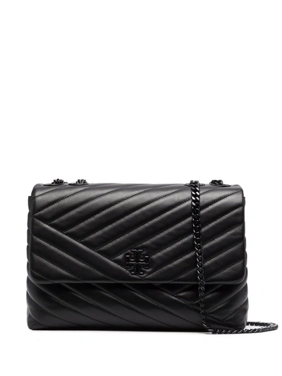 Tory Burch Kira Chevron Convertible Shoulder Bag In Black