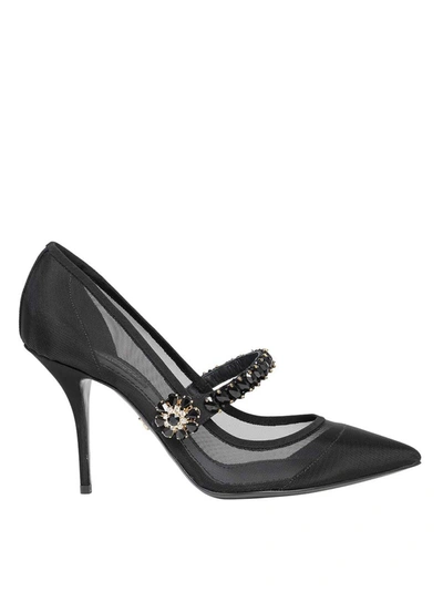 Dolce & Gabbana Crystal-embellished Strap Cardinale Pumps 90 In Black